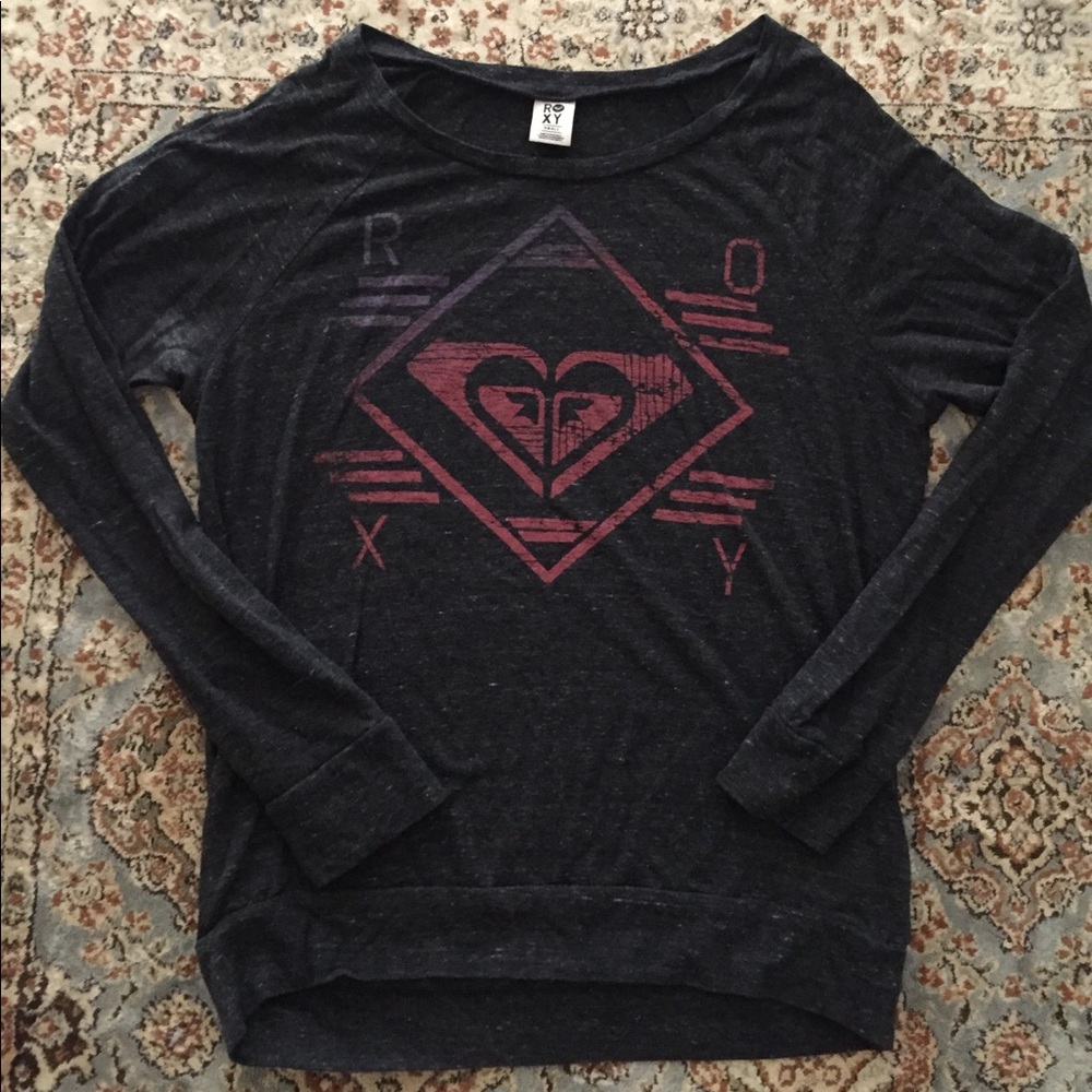Roxy Grey Patterned Long Sleeve